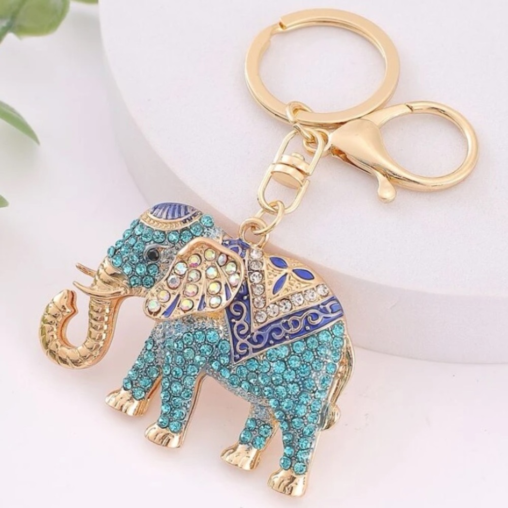 Rhinestone Elephant Bag Charm 4 Colors Available! - Picture 2 of 8